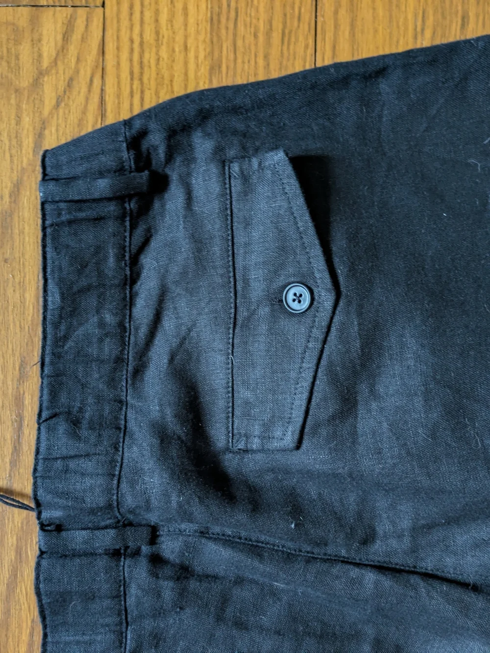Banana Republic The Everyday Pant Black Wide-Leg Linen Trousers L